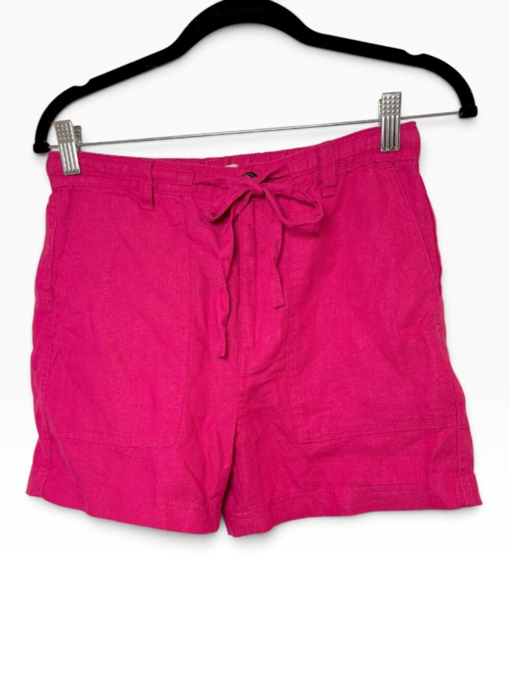 NWT Madewell Hot Pink 100% Linen Drawstring Utility Shorts Size XS